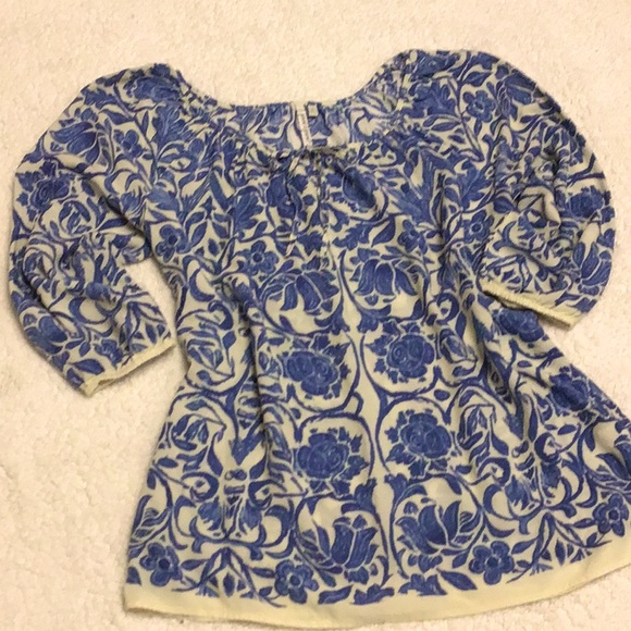 Soft & sexy blue boho peasant top S - Picture 1 of 9